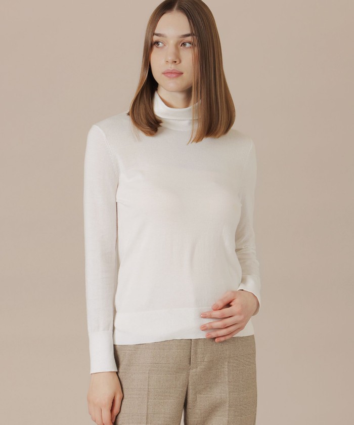 24AW マッキントッシュロンドン ニット ハイネック セーター ボーダー 38 MACKINTOSH LONDON セーター ニット 「LEON掲載」14ゲージ