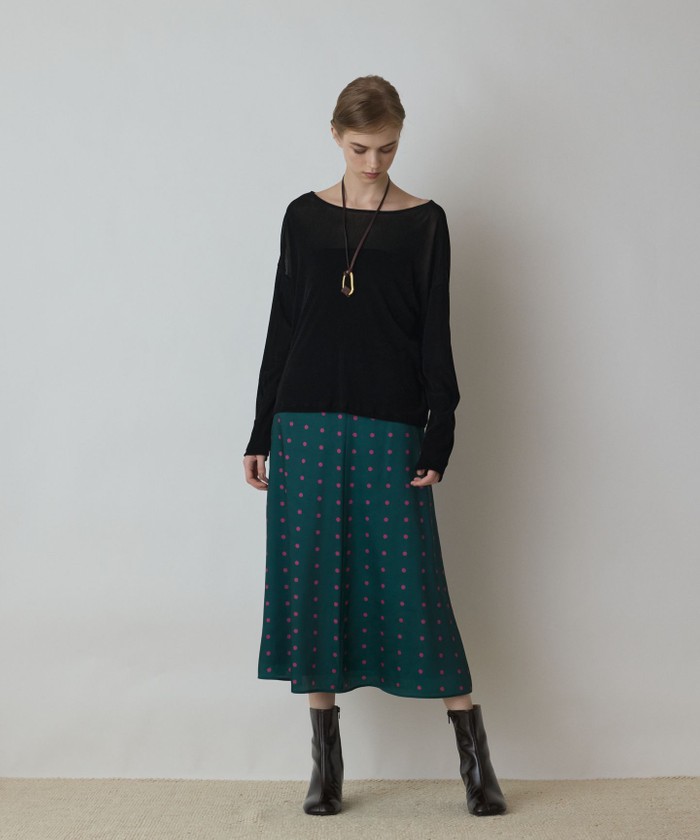 GRACECONTINENTAL ドットスカート グリーン 36