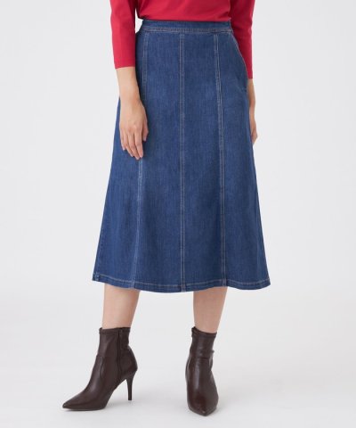 【ウォッシャブル】ストレッチデニムライトスカート