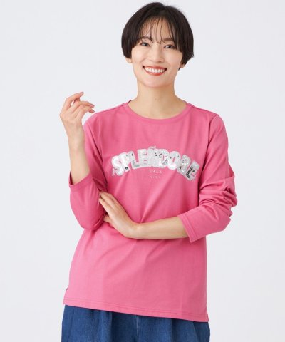 【カタログ掲載品】【ウォッシャブル】スパンコールロゴプルオーバーカットソー