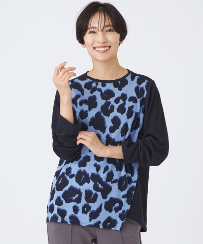 【ウォッシャブル】ジオメトリックパンサーカットソー