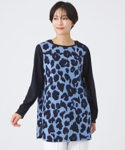 【ウォッシャブル】ジオメトリックパンサーチュニックカットソー