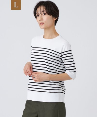 【L】【ウォッシャブル】レーヨンストレッチニットプルオーバー