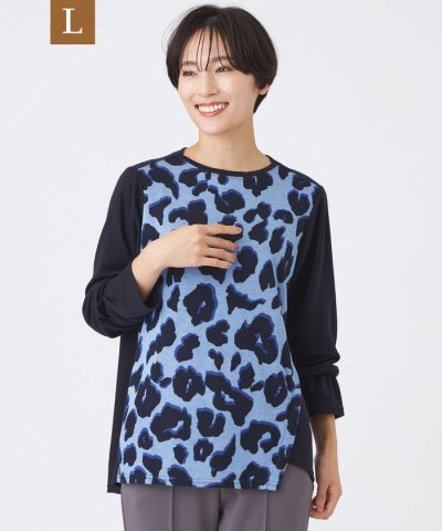 【L】【ウォッシャブル】ジオメトリックパンサーカットソー