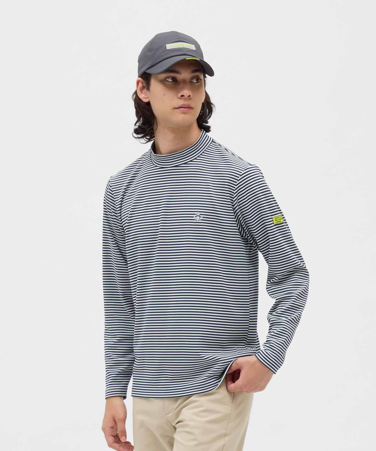 Munsingwear(ings) マンシングウェア Munsingwear HEAT NAVI ボーダー長袖モック ネイビー M Munsingwear(ings) マンシングウェア Munsingwear HEAT NAVI ボーダー長袖モック ネイビー M