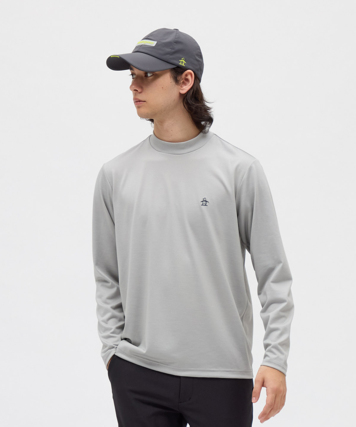 Munsingwear(ings) マンシングウェア Munsingwear ストレッチ毛混天竺長袖モックネックシャ グレー LL Munsingwear(ings) マンシングウェア Munsingwear ストレッチ毛混天竺長袖モックネックシャ グレー LL