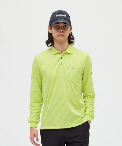 マンシングウェア Munsingwear 吸汗速乾ロゴジャカード長袖ポロシャツ