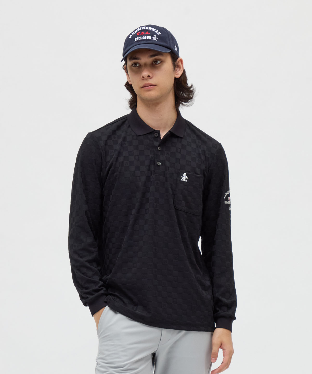 マンシングウェア Munsingwear 吸汗速乾リンクスジャカード長袖