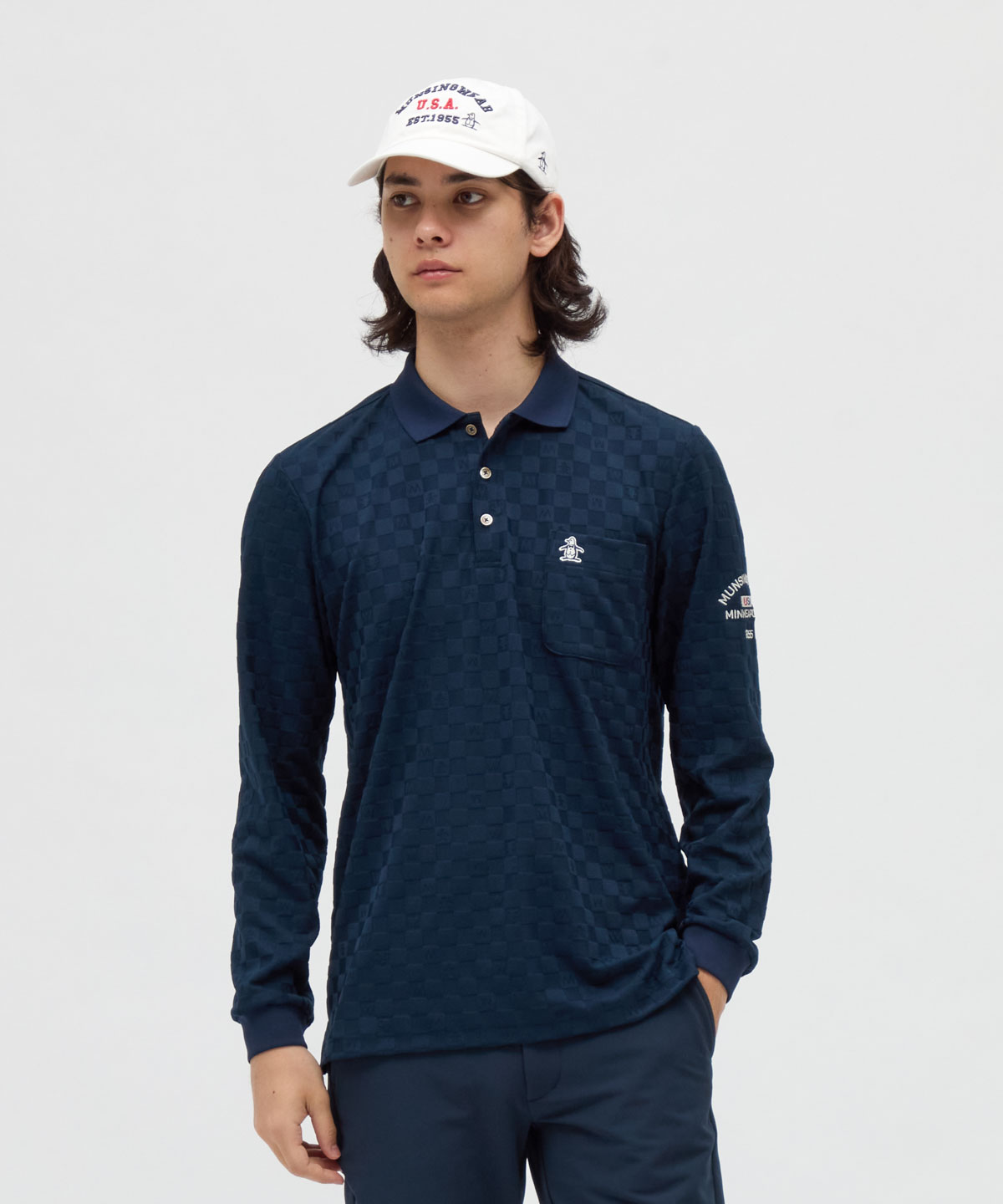 マンシングウェア Munsingwear 吸汗速乾リンクスジャカード長袖