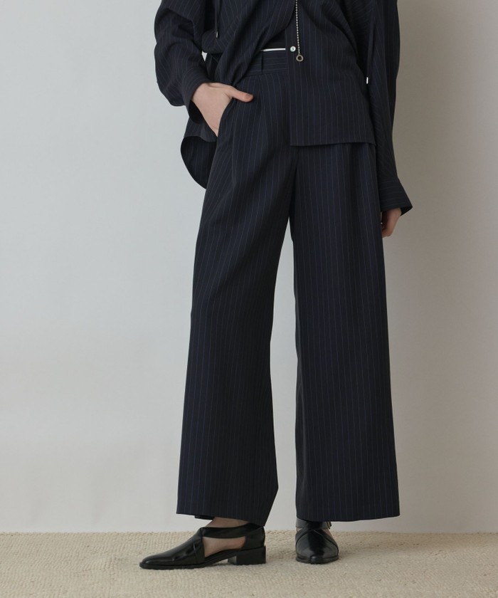 GRACECONTINENTAL タックワイドパンツ ストライプ 38 GRACECONTINENTAL タックワイドパンツ ストライプ 38