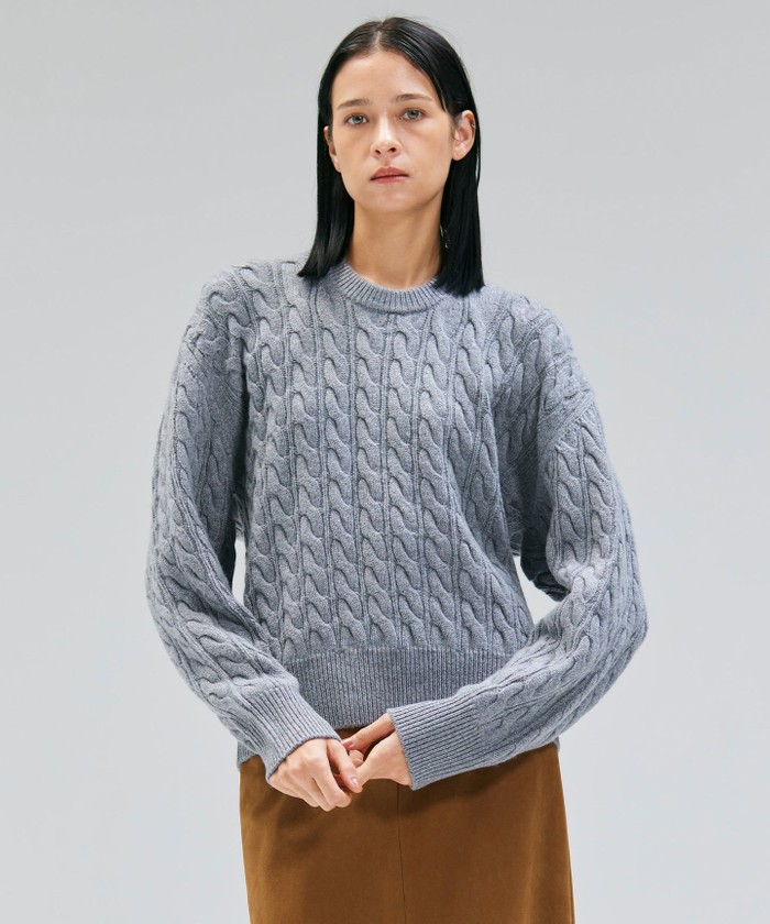 BEIGE 【洗える】SEDONA / ウールカシミヤケーブルニット GRAY 4 BEIGE 【洗える】SEDONA / ウールカシミヤケーブルニット GRAY 4