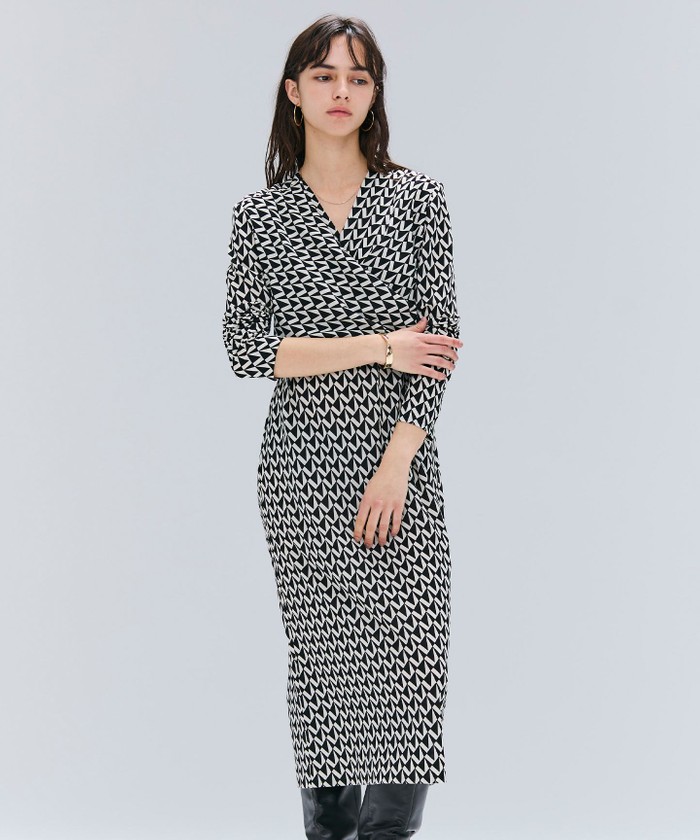 BEIGE 【洗える】MODESTO / ジャージーストレッチカシュクールドレス MONOTONE 4 BEIGE 【洗える】MODESTO / ジャージーストレッチカシュクールドレス MONOTONE 4