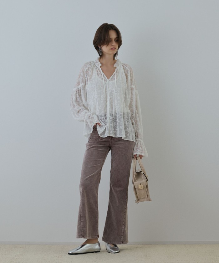 GRACECONTINENTAL コーデュロイフレアパンツ ボルドー 36 GRACECONTINENTAL コーデュロイフレアパンツ ボルドー 36