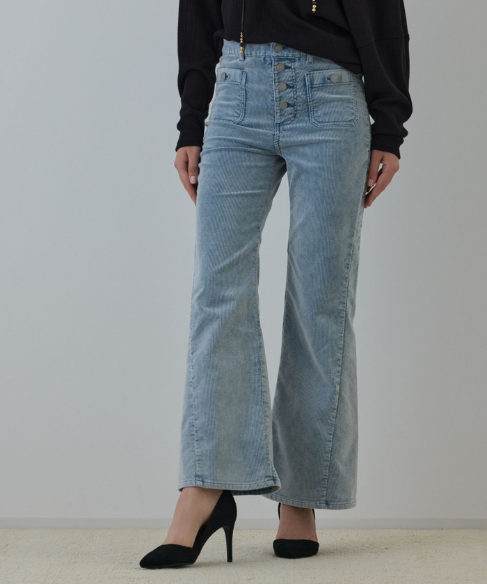 GRACECONTINENTAL コーデュロイフレアパンツ ブルー 34 GRACECONTINENTAL コーデュロイフレアパンツ ブルー 34