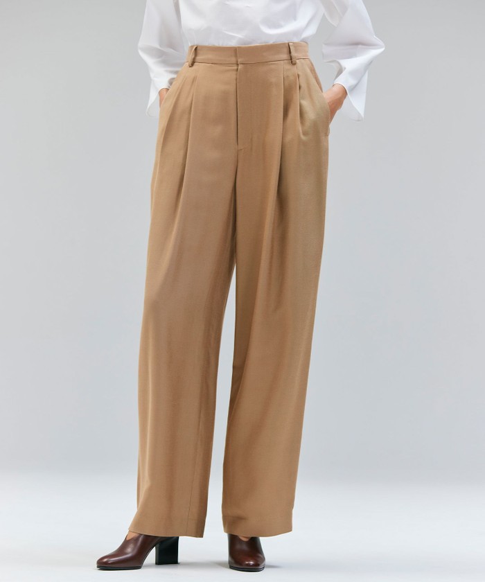 BEIGE 【Oggi 10月号掲載】COBURN / シルク混2タックカーヴィーワイドパン CAMEL 4 BEIGE 【Oggi 10月号掲載】COBURN / シルク混2タックカーヴィーワイドパン CAMEL 4