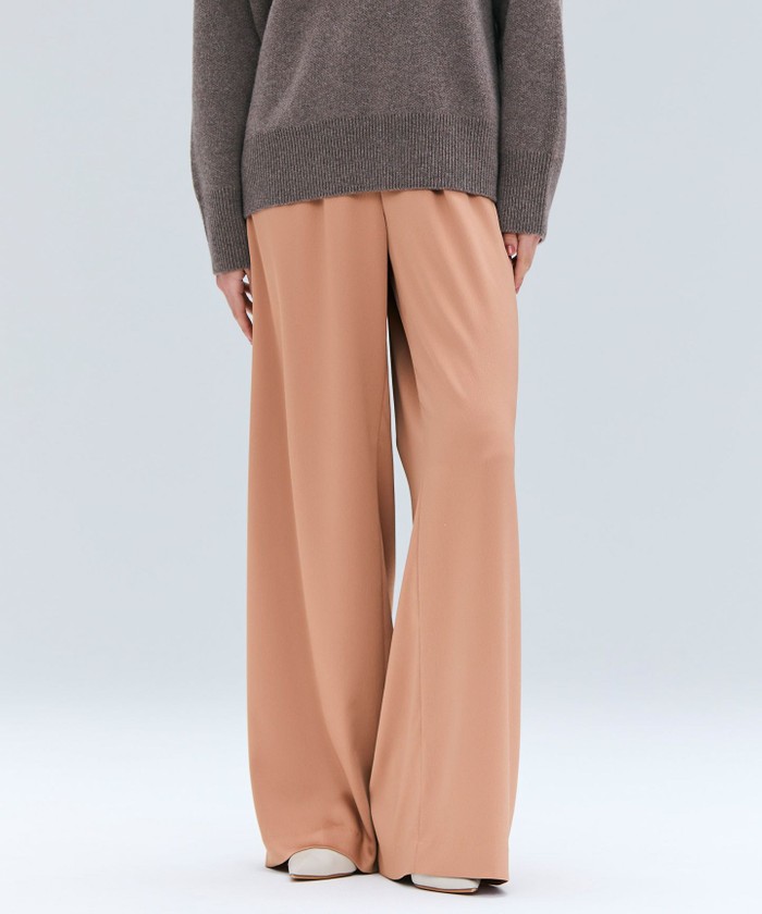 BEIGE 【洗える】LLOYD / ハンマーサテンイージーワイドパンツ CORAL 0 BEIGE 【洗える】LLOYD / ハンマーサテンイージーワイドパンツ CORAL 0