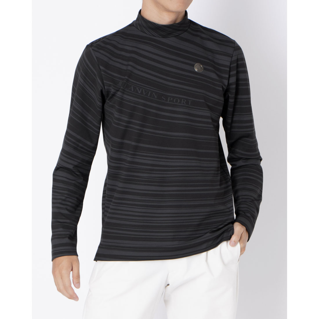 LANVINSPORT ランバン スポール LANVIN SPORT グラフィカルボーダープリントハイネ ブラック 38 LANVINSPORT ランバン スポール LANVIN SPORT グラフィカルボーダープリントハイネ ブラック 38