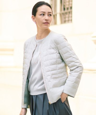 【17号サイズまで展開・カタログ掲載・洗える】ライトダウンリバーシブルノーカラー