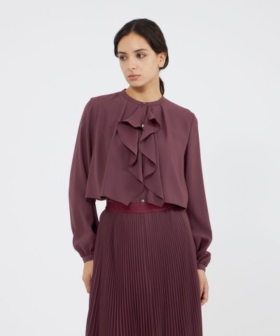 パウダリージョーゼット フレアブラウス