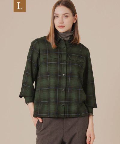 【L】ウォッシャブルウールビエラブラウス