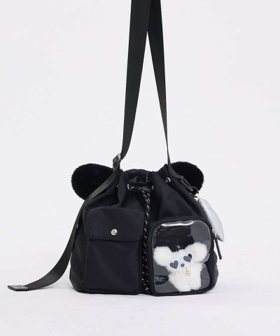 【BLK/予約】オシゴト/巾着ショルダーバッグ【推し活】【予約】