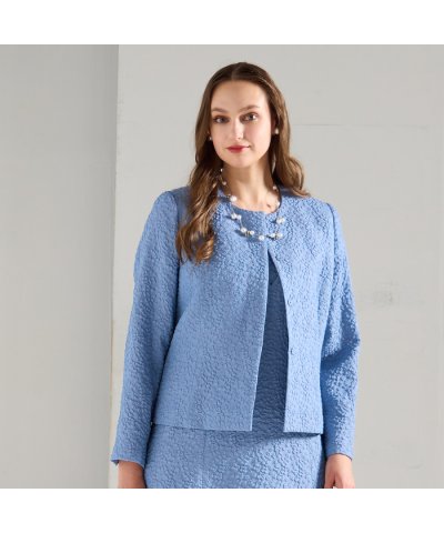 【M～4L/セットアップ対応】米沢織ふくれジャカードジャケット