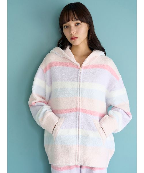 ✨新品未使用タグ付き　ベビモコプルオーバー&ボーダーロングパンツセットももんじゃ ベビモコカラフルボーダーロングパンツ(508555733)｜阪急百貨店