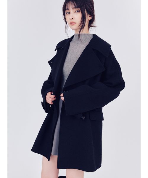 FRAYI. D ウールリバーミドルAラインコート BLK 0 FRAYI. D ウールリバーミドルAラインコート BLK 0