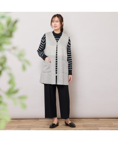 ピサーノ PISANO Vネック・シャギー切り替えニットソージレ