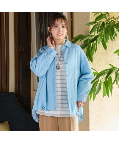 極薄中綿入りオーバーシャツ