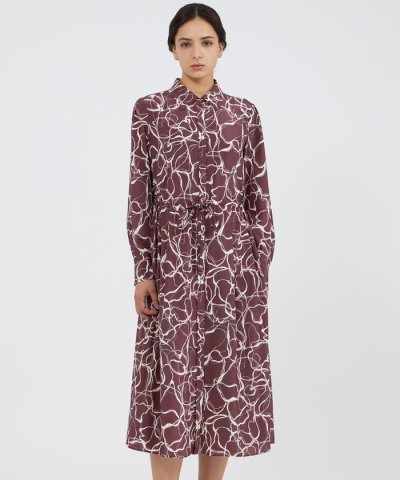 マーブルプリント シャツドレス