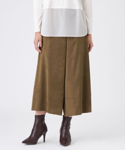 【ウォッシャブル】ストレッチスエードパンツ