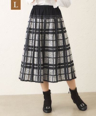 【L】ツイード調ジャカード スカート