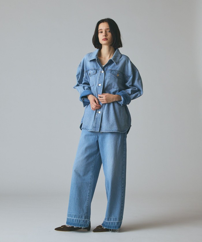 GRACECONTINENTAL コンビデニムイージーパンツ サックス 38