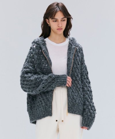 KOKOMO / ウールアルパカメッシュニットパーカー