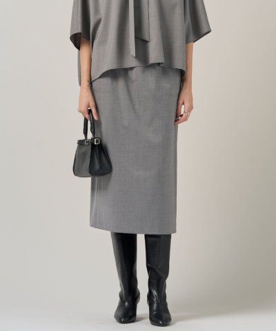 【洗える】T/Wブロード ナロースカート