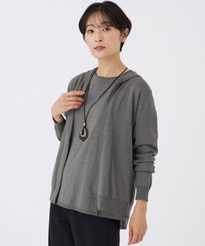 【カタログ掲載】【ウォッシャブル】ラメハイゲージニットパーカー