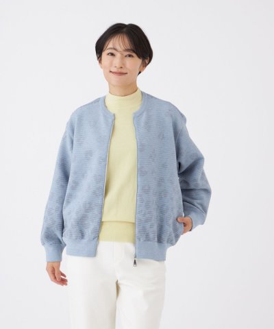 【ウォッシャブル】パンサーグラデーションニットブルゾン