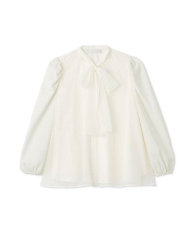 【ウォッシャブル】ニットコンビレイヤードフレアブラウス