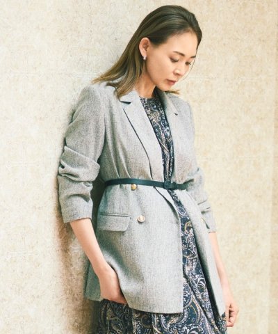 【SHIHOさん着用・洗える】シルクネップツイード ジャケット