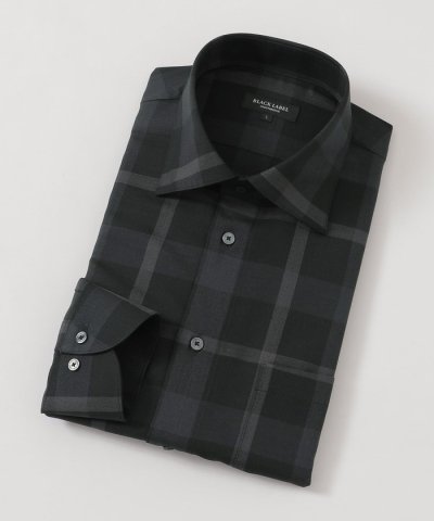 ウォッシャブルウールクレストブリッジチェックセミワイドカラーシャツ