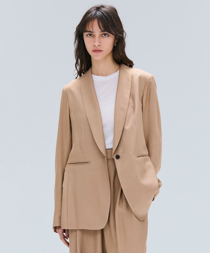 BEIGE 【Oggi 11月号掲載】COBURN / シルク混ショールカラージャケット CAMEL 2 BEIGE 【Oggi 11月号掲載】COBURN / シルク混ショールカラージャケット CAMEL 2