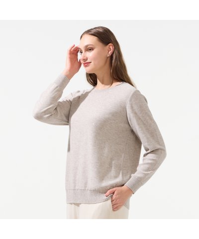 【L～4L/アンサンブル対応】スパンコールプルオーバーニット