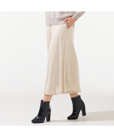 【L～4L/セットアップ対応】ウォームスムースキュロットパンツ