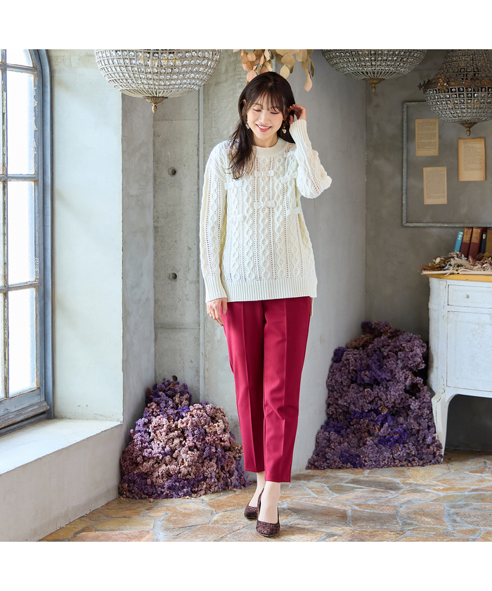 ローズティアラ　46 長袖トップス　ワインカラー Rose Tiara | レディースファッション【JUNIOR Online Shop