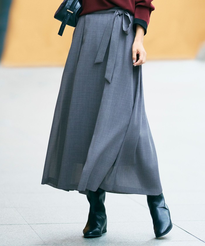 グレー系｜Aラインスカート｜自由区 (Lサイズ)(ジユウクエル)｜阪急