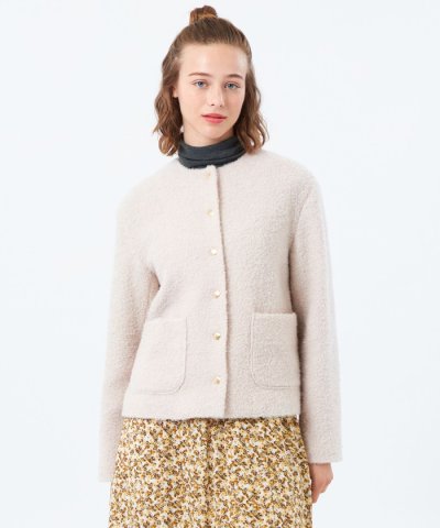 【HESSLE（ヘスル）】ノーカラーショートコート