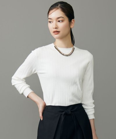 【洗える】レーヨンストレッチリブインナー ニット
