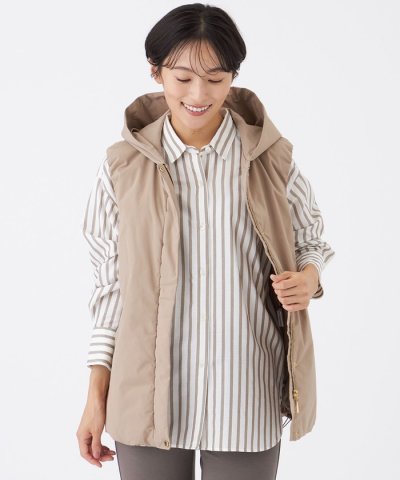 【カタログ掲載】【はっ水・マシンウォッシャブル】グレイスメモリーフーデッドジレ