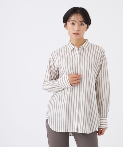【カタログ掲載】【ウォッシャブル】ジャカードラメストライプシャツ
